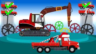 Street Vehicles For Kids  Excavator Santa Claus  Pojazdy Budowlane  Cartoon animation KIDS [upl. by Liatnahs20]