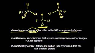 Stereoisomers enantiomers and chirality centers  Organic chemistry  Khan Academy [upl. by Haletky]