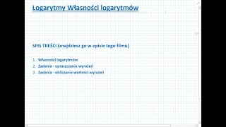 Logarytmy  własności logarytmów  Matematyka Liceum i Technikum [upl. by Upton277]