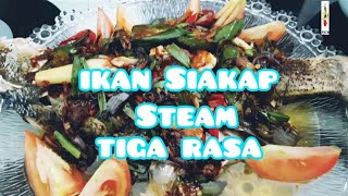 Ikan Siakap Kukus 3Rasa amsai Vlogmasakanasea Asean Food Channel [upl. by Jehias]