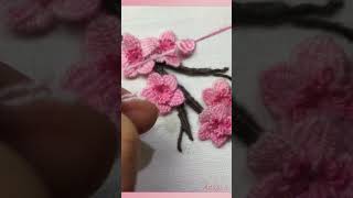 Cherry blossom buds  Chain woven picot stitch  3D Embroidery idea [upl. by Aynotak]