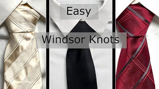 How to tie a Windsor Knot  Half Windsor Double Windsor and Triple Windsor  Krawatte binden [upl. by Yecnahc]