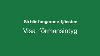 Så fungerar Försäkringskassans etjänst Visa förmånsintyg [upl. by Barbra216]