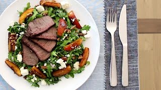 Seared Steak amp Nectarine Salad  Hello Fresh x Cathy Diep [upl. by Nakhsa]