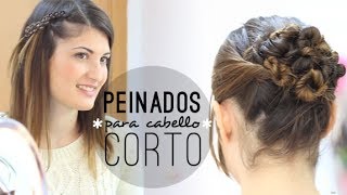 PEINADOS para CABELLO CORTO O MEDIANO  Hairstyles for SHORT Hair  Ekaty [upl. by Yankee448]