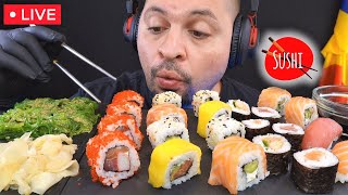 🔴 LIVE  ASMR  SUSHI MUKBANG 🇷🇴 [upl. by Nonah247]