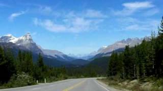 Icefields Parkway 1 of 3 Northbound Lake Louise to Sask River Drivelapse TakeMyTripcom [upl. by Fachanan280]