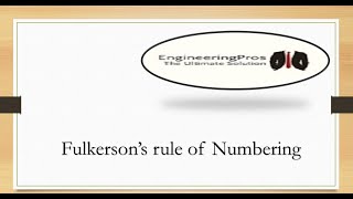 2Fulkersons rule of Numbering [upl. by Elazaro]