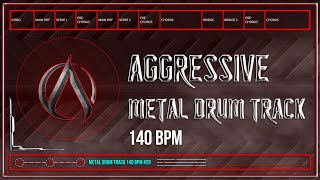 Aggressive Metal Drum Track 140 BPM HQHD [upl. by Teodora]