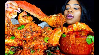 KING CRAB SEAFOOD BOIL MUKBANG  SEAFOOD  MUKBANG  DESHELLED LOBSTER  SEAFOOD BOIL  ASMR EATING [upl. by Tunk]