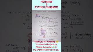 PROTEASOME amp ITS TYPES DETAILED NOTES  CSIRNET  GATEMSC BSC BIOCHEMISTRY LECTURE [upl. by Velleman444]