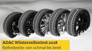 ADAC Test Reifenbreite 2018 Winterreifen von schmal bis breit I ADAC [upl. by Franzoni286]