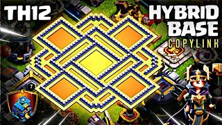 NEW ULTIMATE Town Hall 12 TH12 HYBRIDFarmingDefense BASE LINK ANTI 3 STAR Clash of Clans 1111 [upl. by Ainessey194]