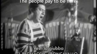 I Pagliacci Vesti la giubba Giuseppe Di Stefano subtitles [upl. by Kazue563]