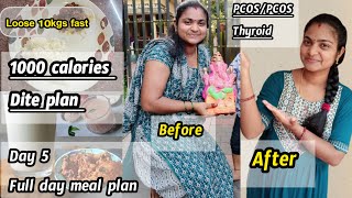 1000 calories dite plan  loose 1 kg in 1 day  full day meel plan for weight loss  PCOS dite plan [upl. by Hamimej293]