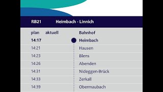 Rurtalbahn Ansagen RB21 Heimbach  Linnich [upl. by Jenei]