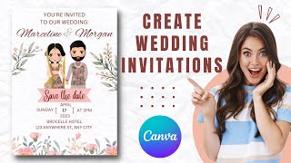 How To Create Wedding Invitations On Canva  5 Minutes Design Challege  Step by Step Tutorial [upl. by Whale]