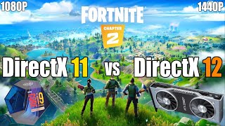 Fortnite  DirectX 11 vs DirectX 12  i9 9900KS  RTX 2080 Ti  1080P1440P Low amp Epic  Comparison [upl. by Ecyal]