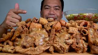 THE CRISPYIEST CHICHARON BULAKLAK  CRISPY PIG BUNGS  MUKBANG ASMR [upl. by Palmira648]