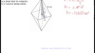 Pirâmide OCTAEDRO REGULAR Exercício 35 [upl. by Corkhill]