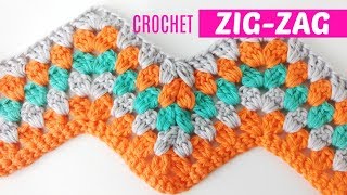 Punto espiga a crochet o zigzag 4 estilo granny [upl. by Matthiew]