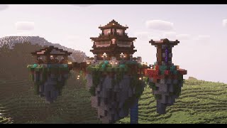 Minecraft Japanese Floating Island Timelapse [upl. by Hsreh]