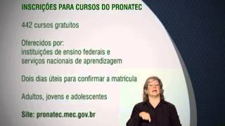 Abertas as inscrições para 442 cursos profissionalizantes oferecidos pelo Pronatec [upl. by Htebilil]