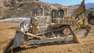 Big Cat D10T Dozer Pushing out 777 Loads [upl. by Avra626]