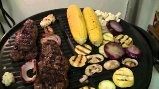 Grilling Steaks on the George Foreman IndoorOutdoor Grill [upl. by Nedmac]