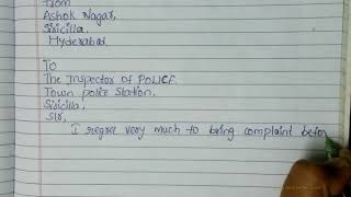 Write a Letter to Inspector of Police About For Theft of Your Bicycle [upl. by Channa]