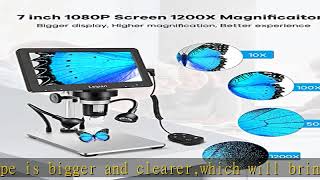 7quot LCD Digital Microscope 1200XLeipan 12MP Coin Microscope with Screen for Adults1080P Video Micr [upl. by Sirromed858]