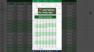 2024 Calendar in Excel‼️ excel [upl. by Einahpehs]