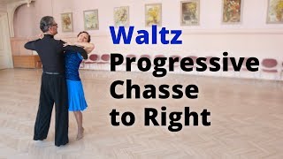 Waltz Basic Lesson  Progressive Chasse to Right  after Hesitation Change after Wing [upl. by Oyek]