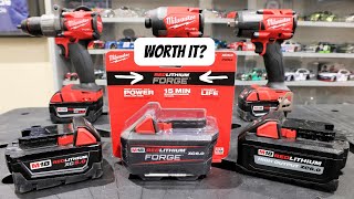 Milwaukee M18 Forge 60 vs High Output 60 Battery  Milwaukee Most Powerful M18 Battery milwaukee [upl. by Itirahc]