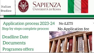 Application Process for The University of Rome “Foro Italico” in Italy  Fully Funded Scholarship [upl. by Kameko]