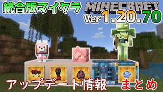 【統合版マイクラ】Ver12070 アップデート情報 まとめ【SwitchWin10PEPS4Xbox】 [upl. by Aerdua]