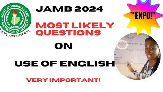 VERY IMPORTANT JAMB MOST LIKELY QUESTIONS ON USE OF ENGLISH VERY IMPORTANT jamb2024 jamb [upl. by Waltner]