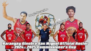 Barangay Ginebra San Miguel Official Roster 2024  2025 PBA Commissioners Cup [upl. by Amees]