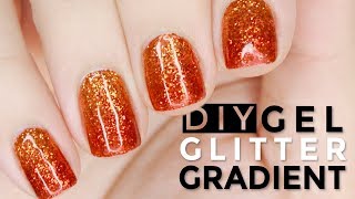 HOW TO DIY Glitter Gradient Gel Nails with Loose Glitter LIKE A PRO [upl. by Adnole570]