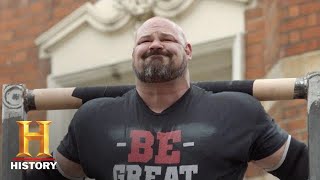 The Strongest Man in History Barrel Lift Challenge Season 1  History [upl. by Popelka]