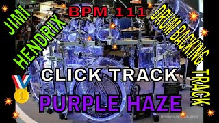 Purple Haze by The Jimi Hendrix Experience Drum Backing Track BPM 111 [upl. by Anilem]