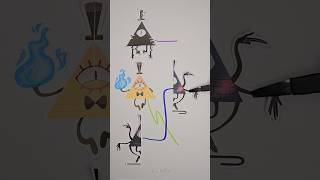 Gravity Falls Bill Cipher line matching puzzle shorts viral art [upl. by Mathur]