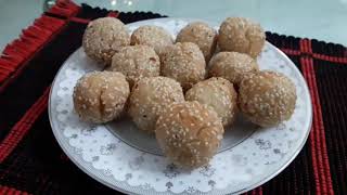 Sweet Sesame Ball Recipe  Sesame Seeds Ball  Bangladeshi Tiler Naru Recipe [upl. by Ottie]