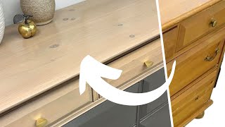 How to UPGRADE Your Orange Pine Furniture with an EASY Paint Wash [upl. by Zarihs910]