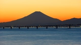 富士山と東京湾アクアライン（袖ケ浦海浜公園・千葉フォルニア・木更津市中島から）千葉県木更津市・袖ヶ浦市 [upl. by Om437]