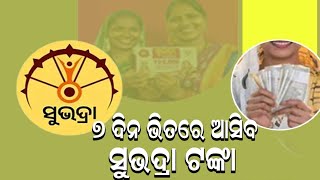 ୭ ଦିନ ଭିତରେ ଆସିବ ସୁଭଦ୍ରା ଟଙ୍କା  JNEWS ODIA [upl. by Yerg]