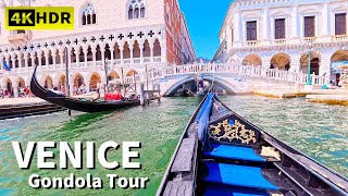 VENICE ITALY 4K Gondola TourTraveling gracefully by boat through the center of Venice [upl. by Lizned]