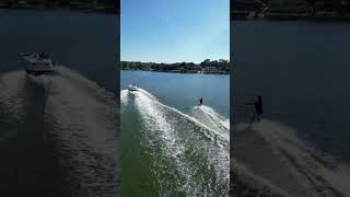 Drone View Skiing  Lake Arlington Texas [upl. by Ainevuol]