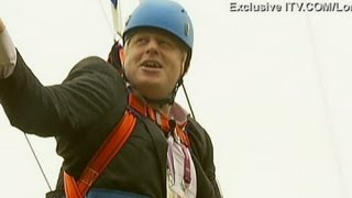 Boris Johnson gets stuck on a zip wire long version [upl. by Hanonew]