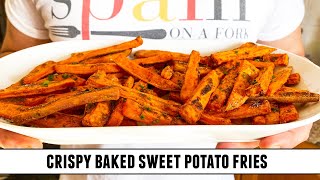 The SECRET to Crispy Baked Sweet Potato Fries  Say Goodbye to Limp amp Soggy Fries [upl. by Naivat]